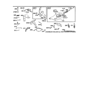Regulator And Control Bracket Diagram and Parts List for 422700TO422799  Briggs and Stratton Engine